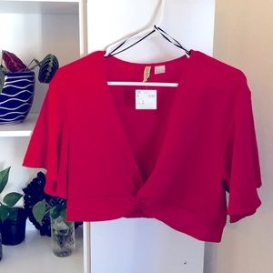 H&M divided crop blouse size 10 brand new w/ tags